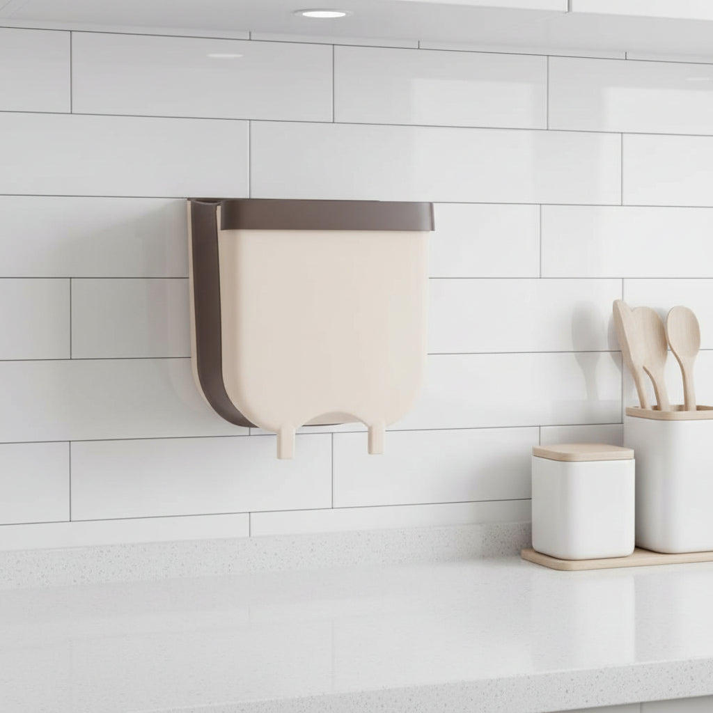 Cubo de Basura Colgante Plegable para Puerta de Armario