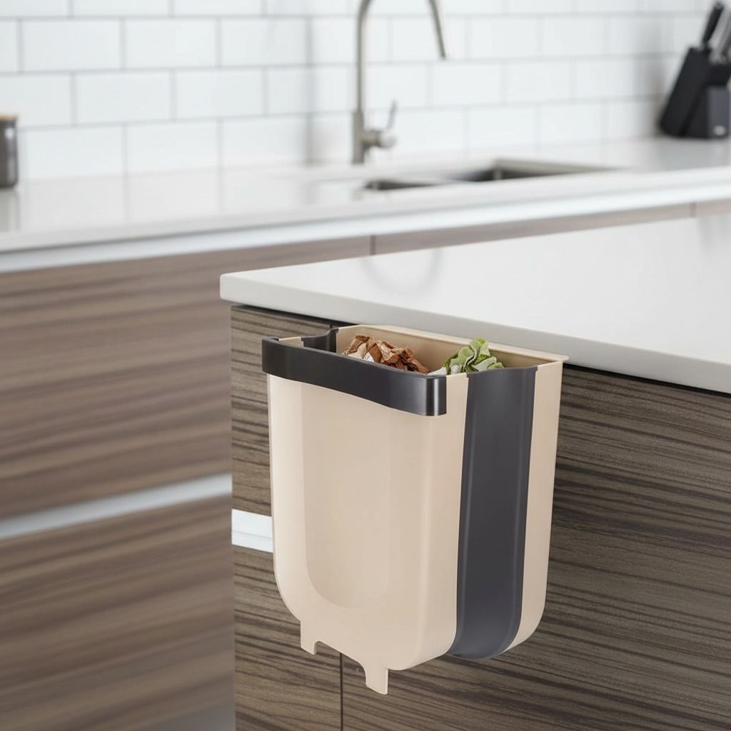 Cubo de Basura Colgante Plegable para Puerta de Armario