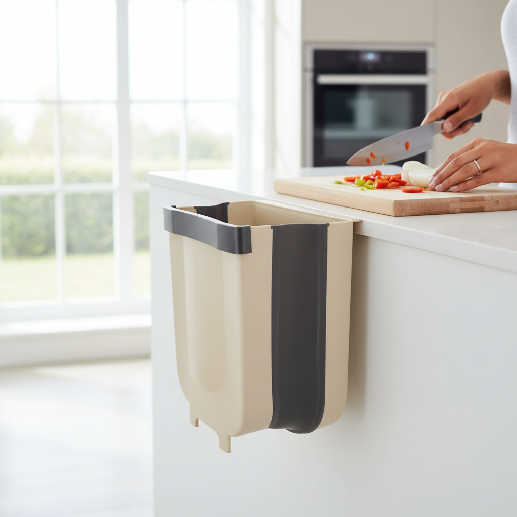 Cubo de Basura Colgante Plegable para Puerta de Armario