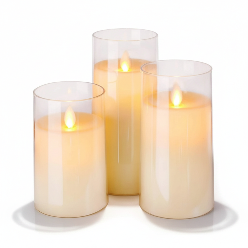 Velas LED sin Llama Decorativas con Mando y Luz Cálida