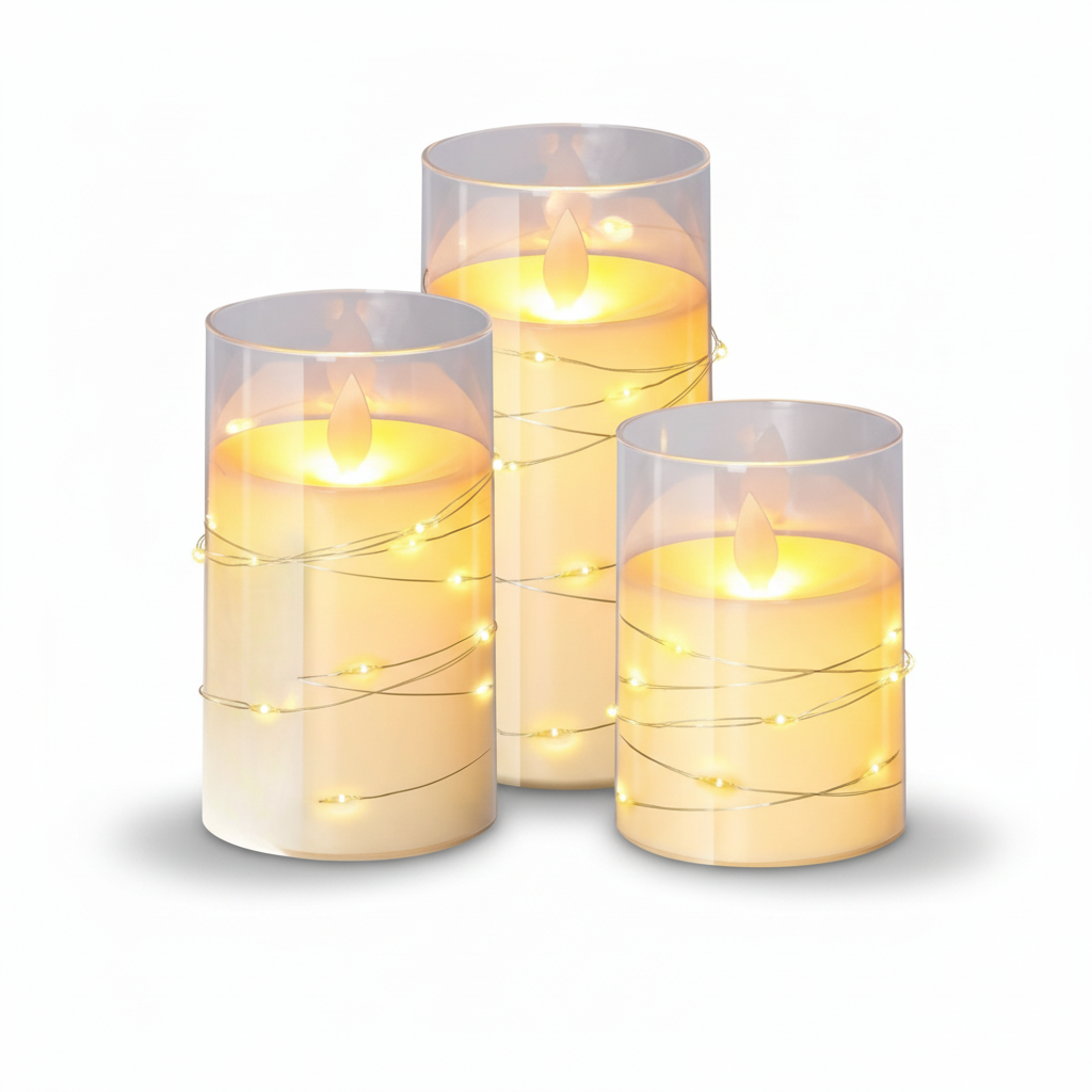 Velas LED sin Llama Decorativas con Mando y Luz Cálida
