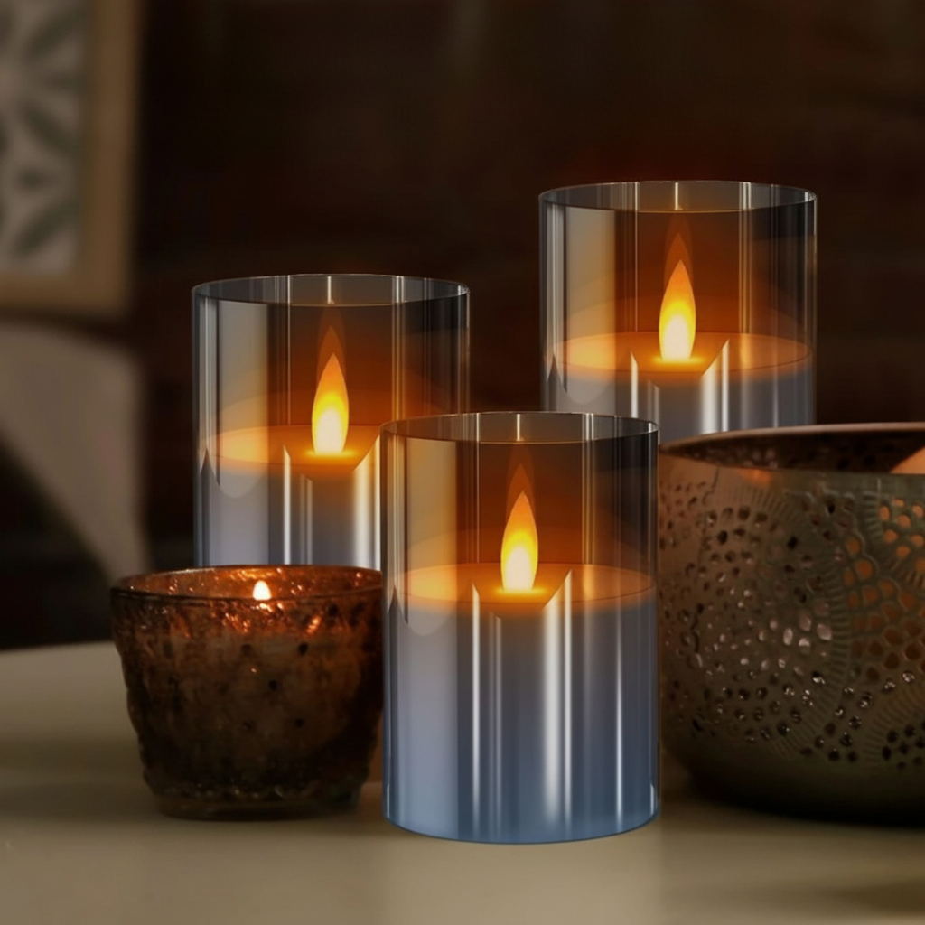 Velas LED sin Llama Decorativas con Mando y Luz Cálida