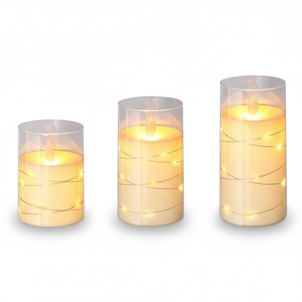 Velas LED sin Llama Decorativas con Mando y Luz Cálida