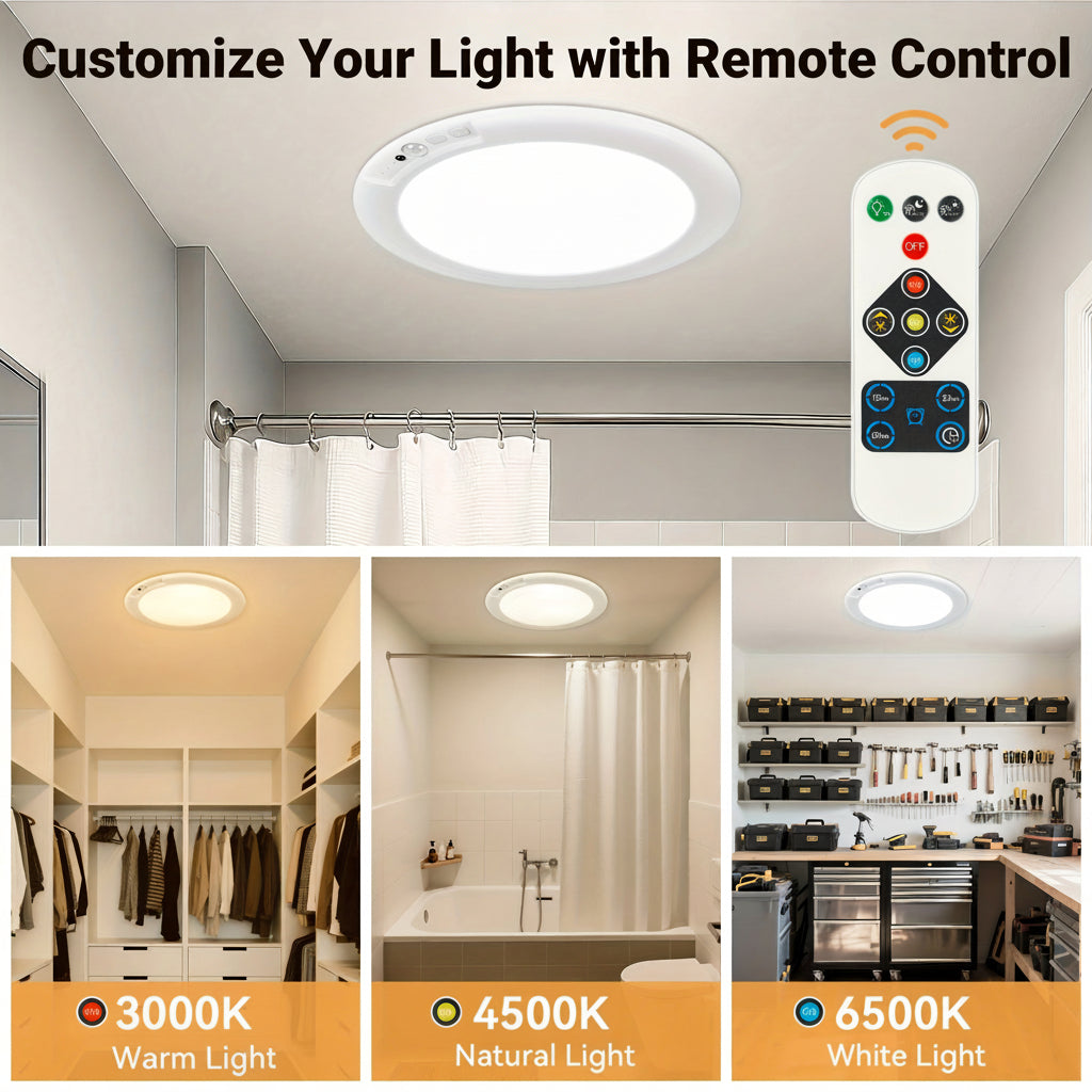 Plafón LED Recargable con Sensor de Movimiento Sin Cables