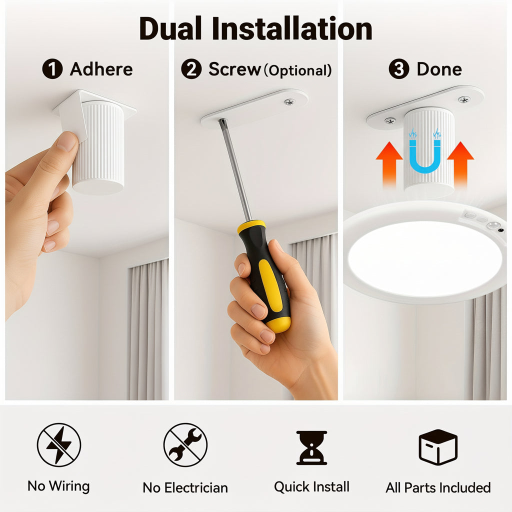 Plafón LED Recargable con Sensor de Movimiento Sin Cables