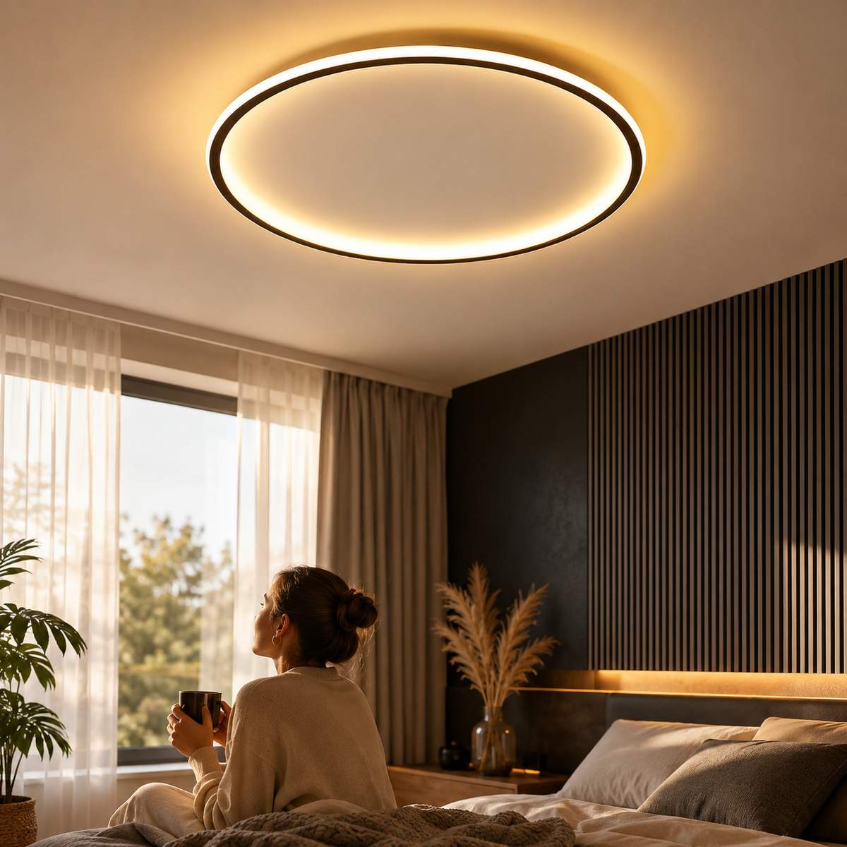 Plafón LED de Techo Redondo Moderno de 20 a 50 cm, Regulable