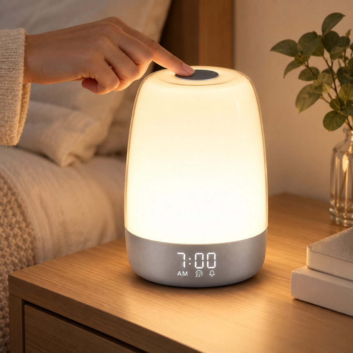 Despertador Luz Amanecer Recargable con Sonidos Naturales