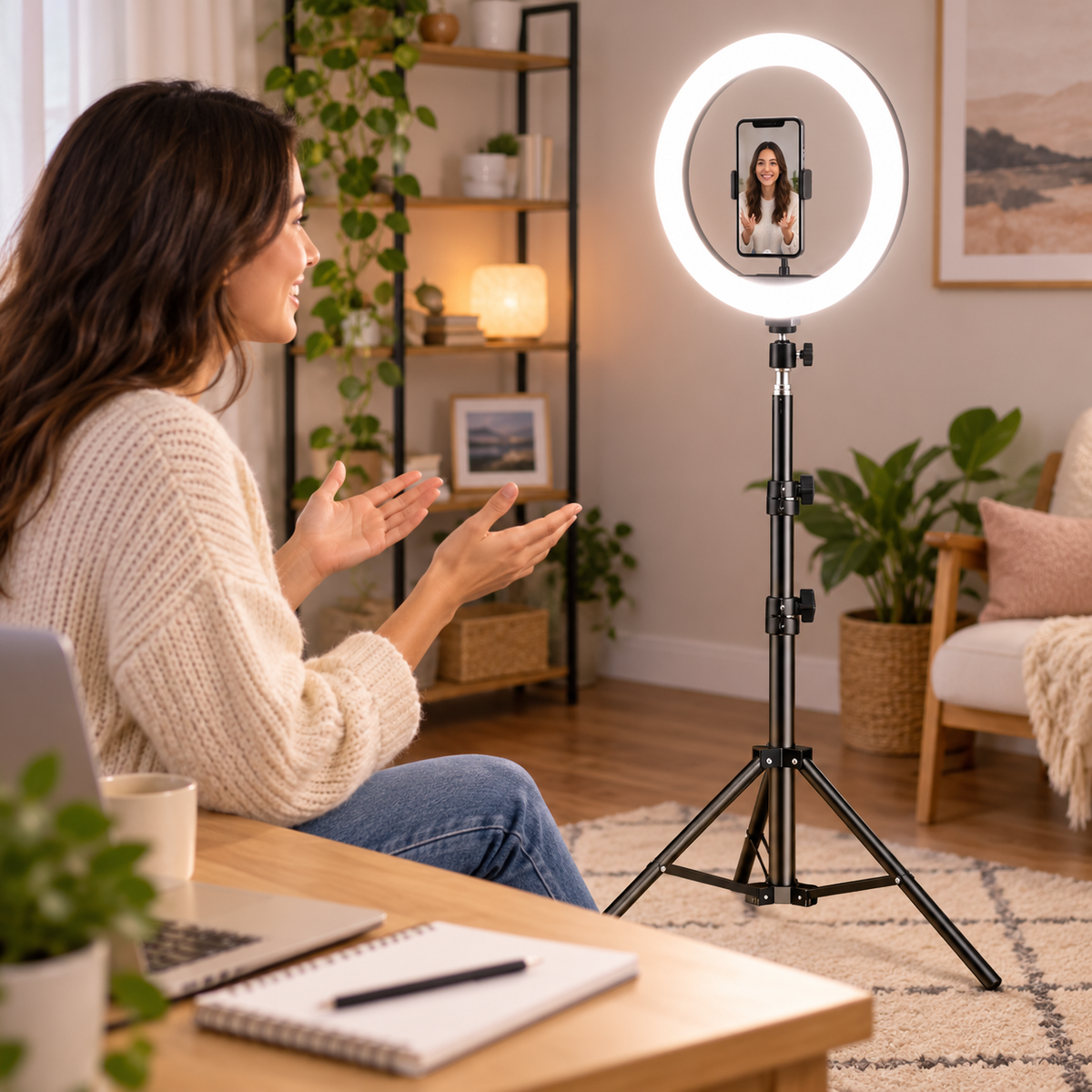 Aro de Luz LED Profesional con Trípode y Soporte de Móvil