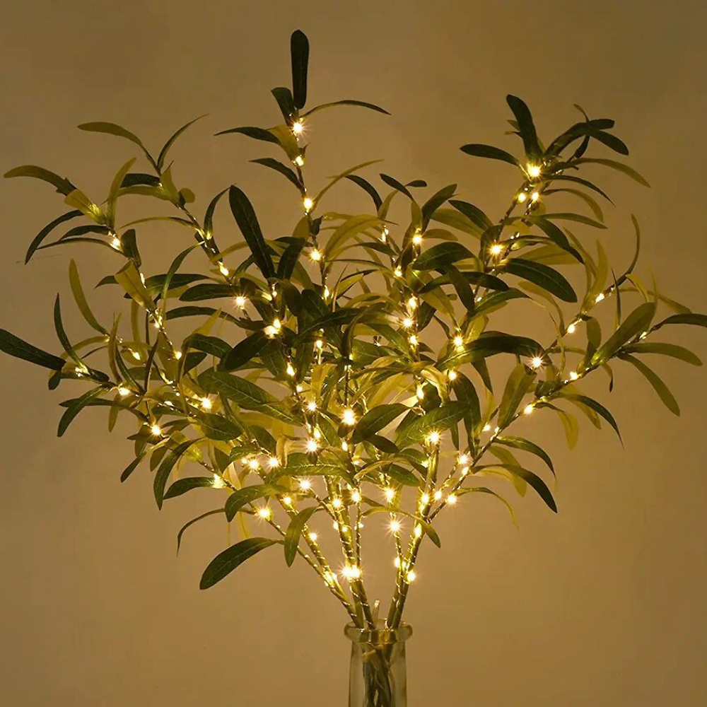 Lámpara de Mesa de Rama de Olivo LED Decorativa Natural