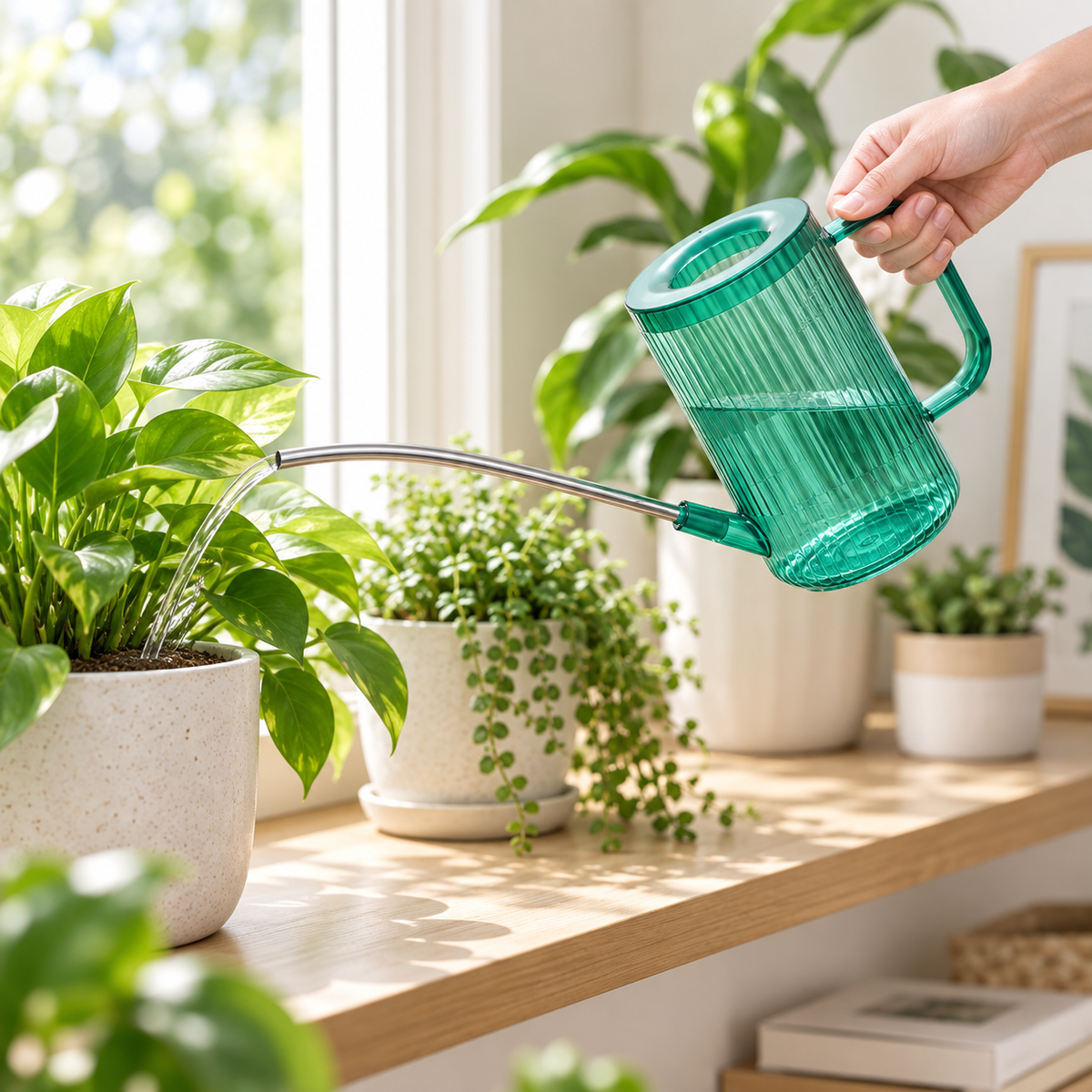 Regadera de Caño Largo Ergonómica para Plantas de Interior