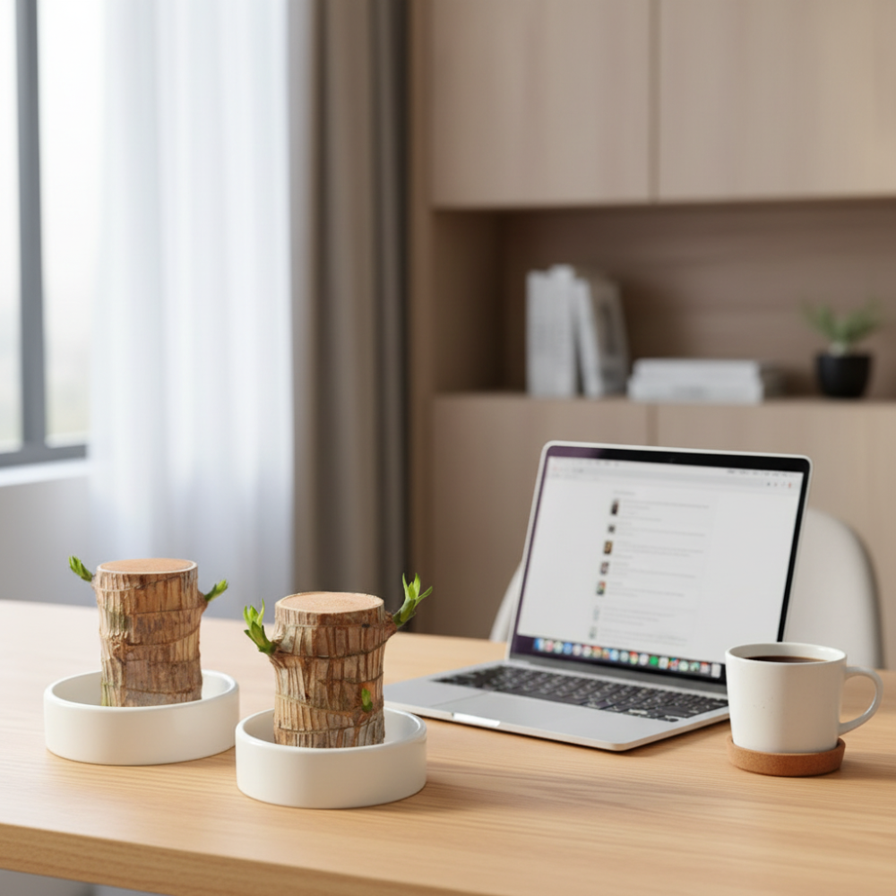 Bambú de la Suerte en Maceta Decorativa Planta de Interior