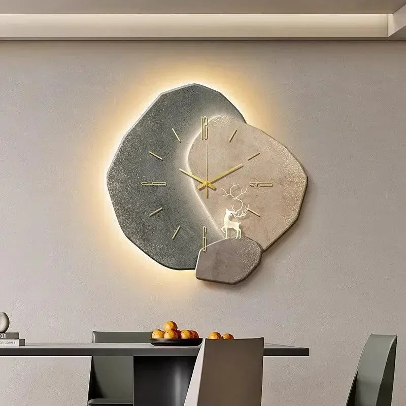 Reloj de Pared LumoClock Grande con Luz LED Silencioso