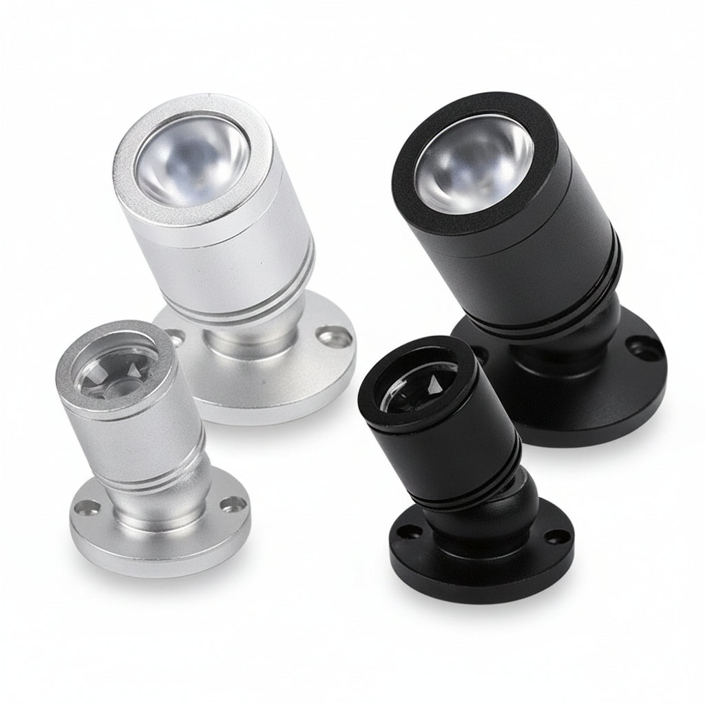 Foco LED USB de Acento para Estantes y Vitrinas Orientable