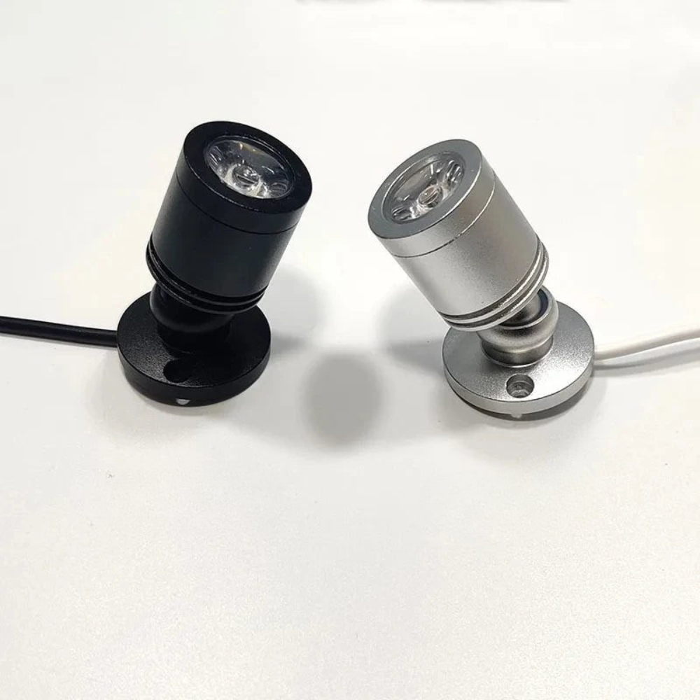 Foco LED USB de Acento para Estantes y Vitrinas Orientable