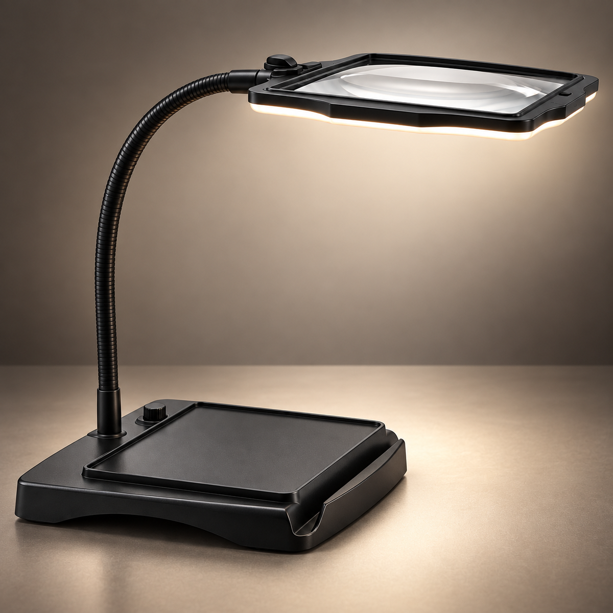 Lámpara de Escritorio LED con Lupa 3X y Brazo Flexible