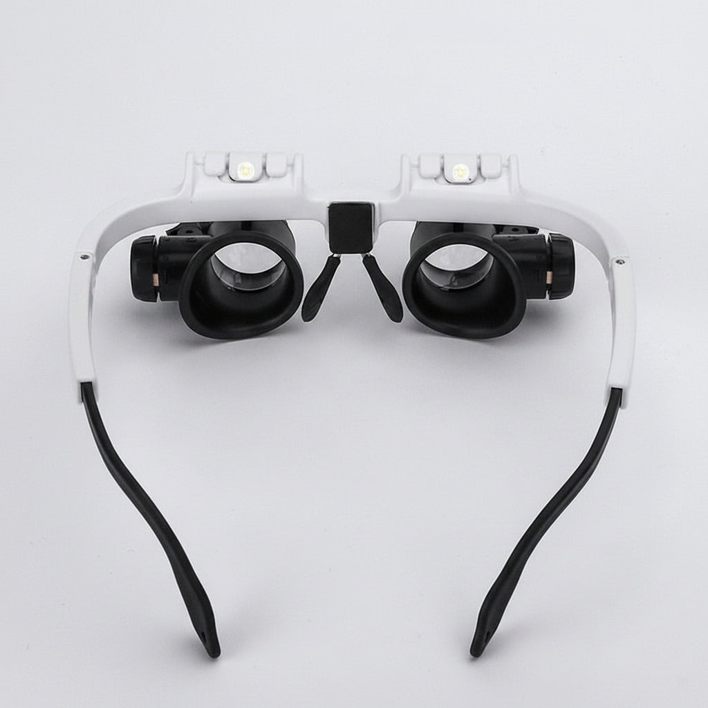 Lupa de Cabeza con Luz LED y Lentes Intercambiables