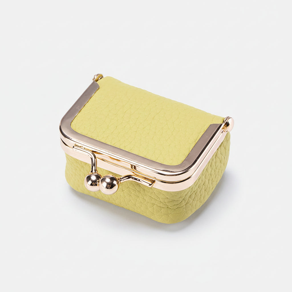 Mini Joyero de Viaje de Piel Auténtica con Cierre Dorado