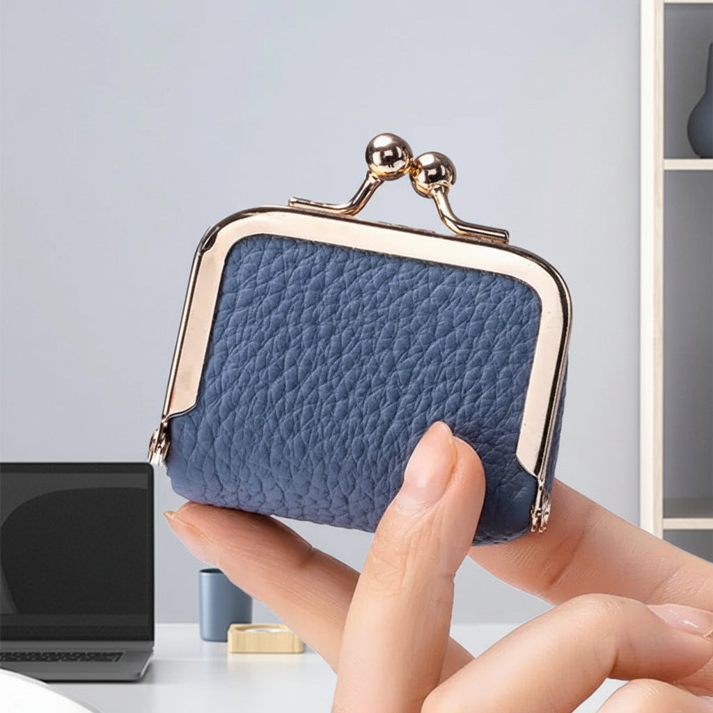 Mini Joyero de Viaje de Piel Auténtica con Cierre Dorado