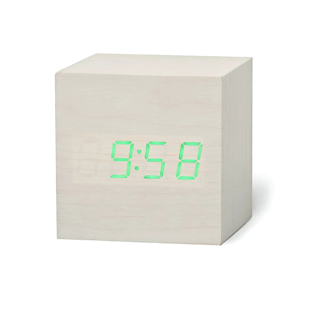 Reloj Despertador Digital Cubo LED con Fecha y Temperatura
