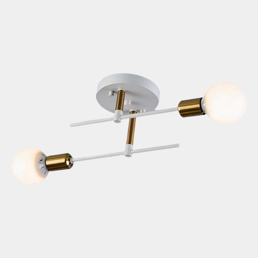 Plafón de Techo Moderno de 2 Luces Negro y Dorado, 60 cm
