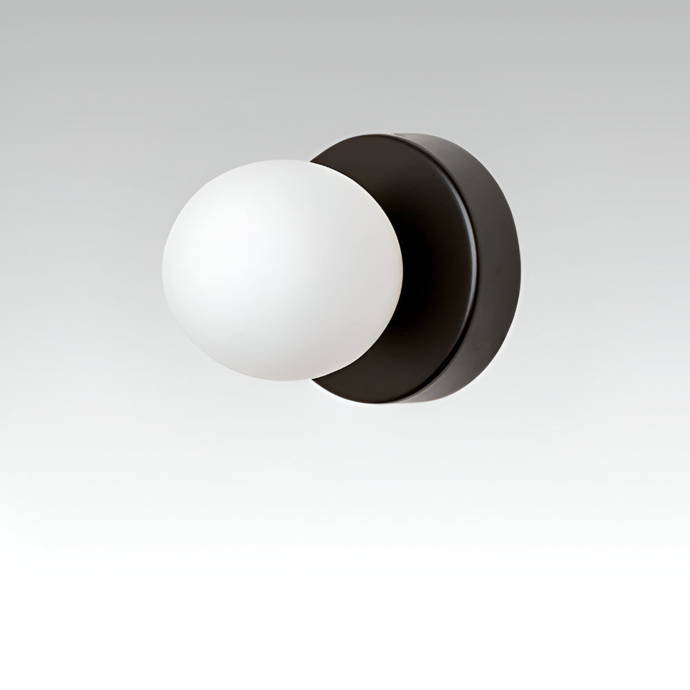 Aplique de Pared con Globo de Vidrio Redondo en 5 Colores