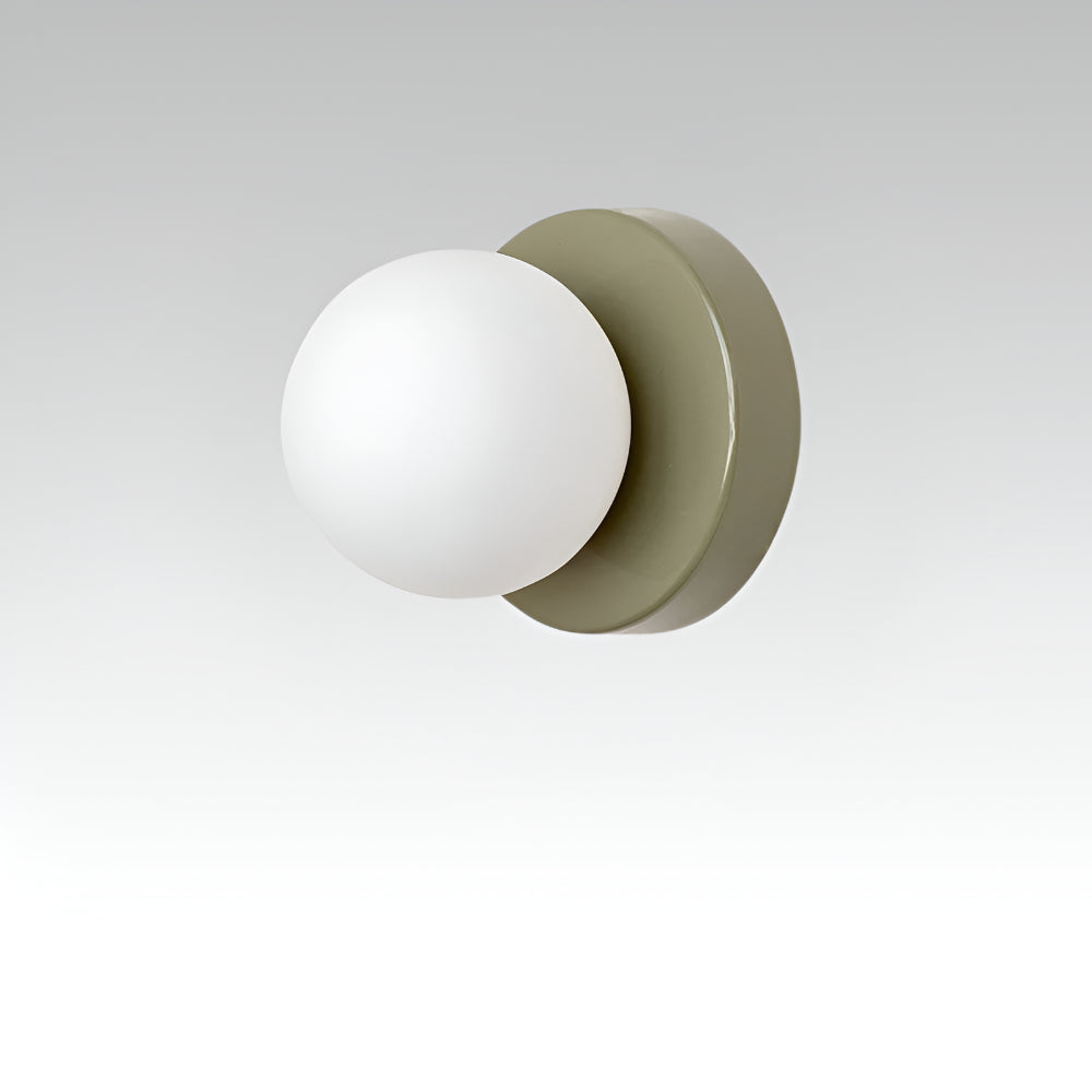 Aplique de Pared con Globo de Vidrio Redondo en 5 Colores