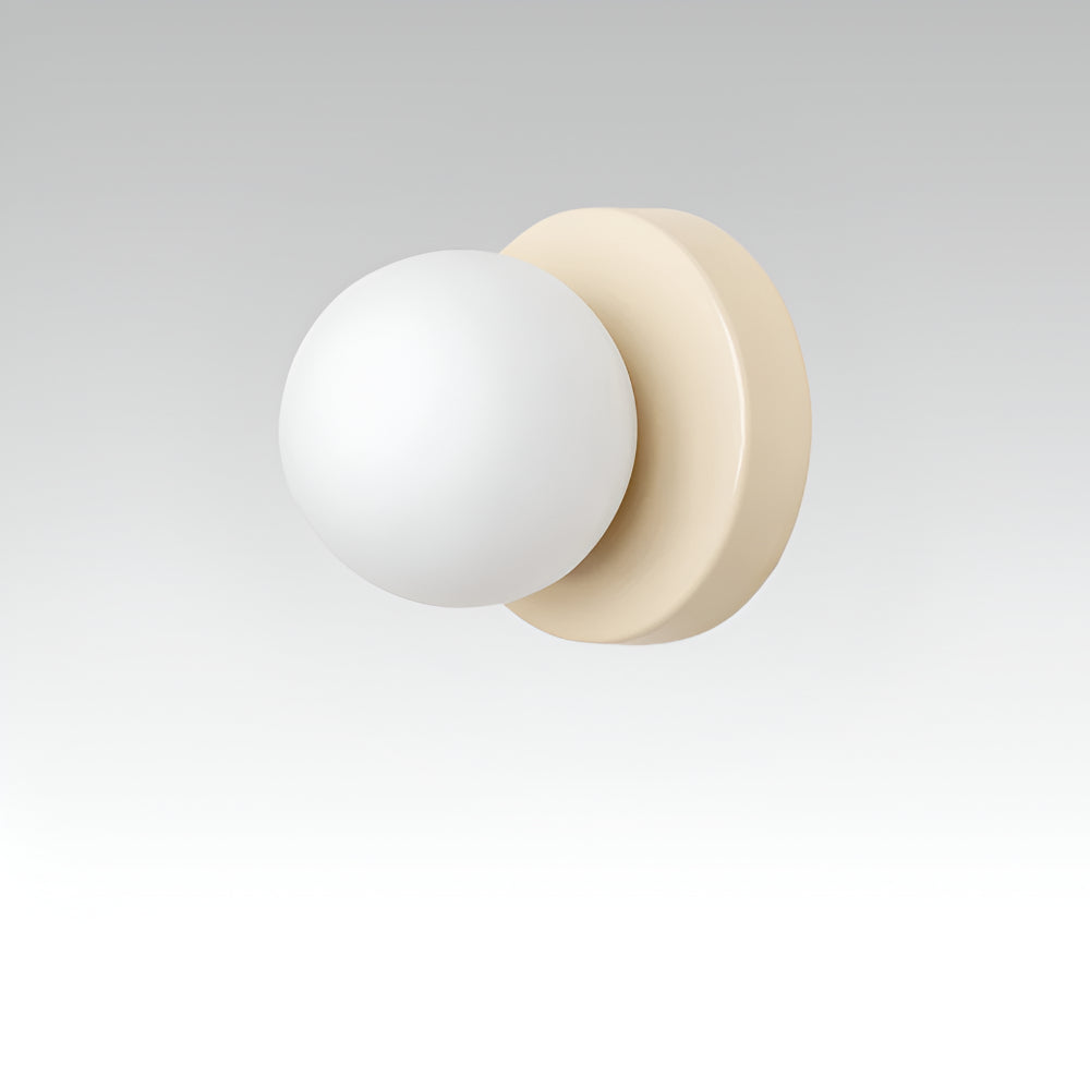 Aplique de Pared con Globo de Vidrio Redondo en 5 Colores