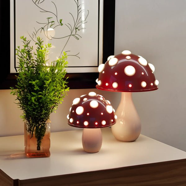 Lámpara Seta Amanita LED de Mesa Moderna y Decorativa