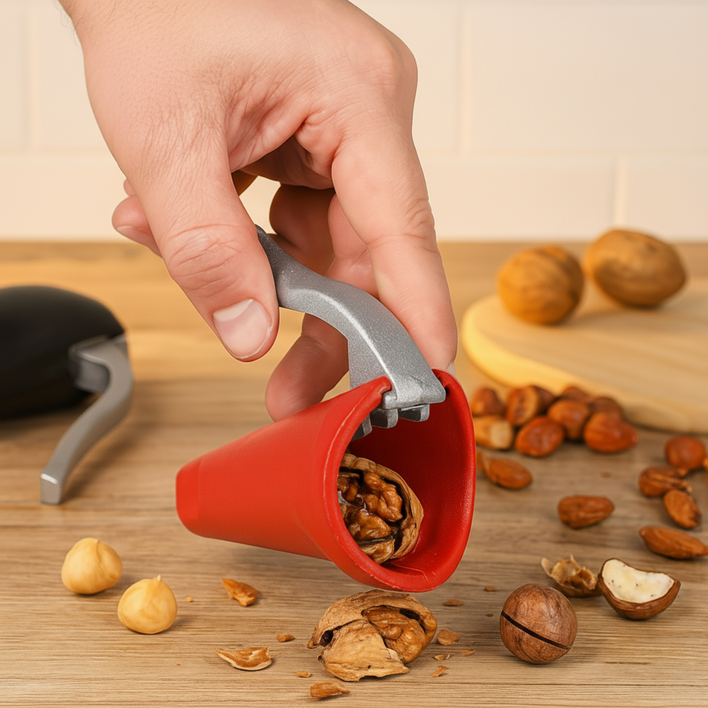 Cascanueces de Palanca de Aluminio Fácil y Seguro Nueces