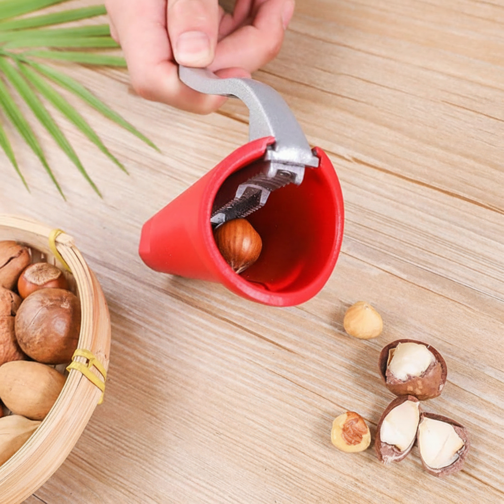 Cascanueces de Palanca de Aluminio Fácil y Seguro Nueces