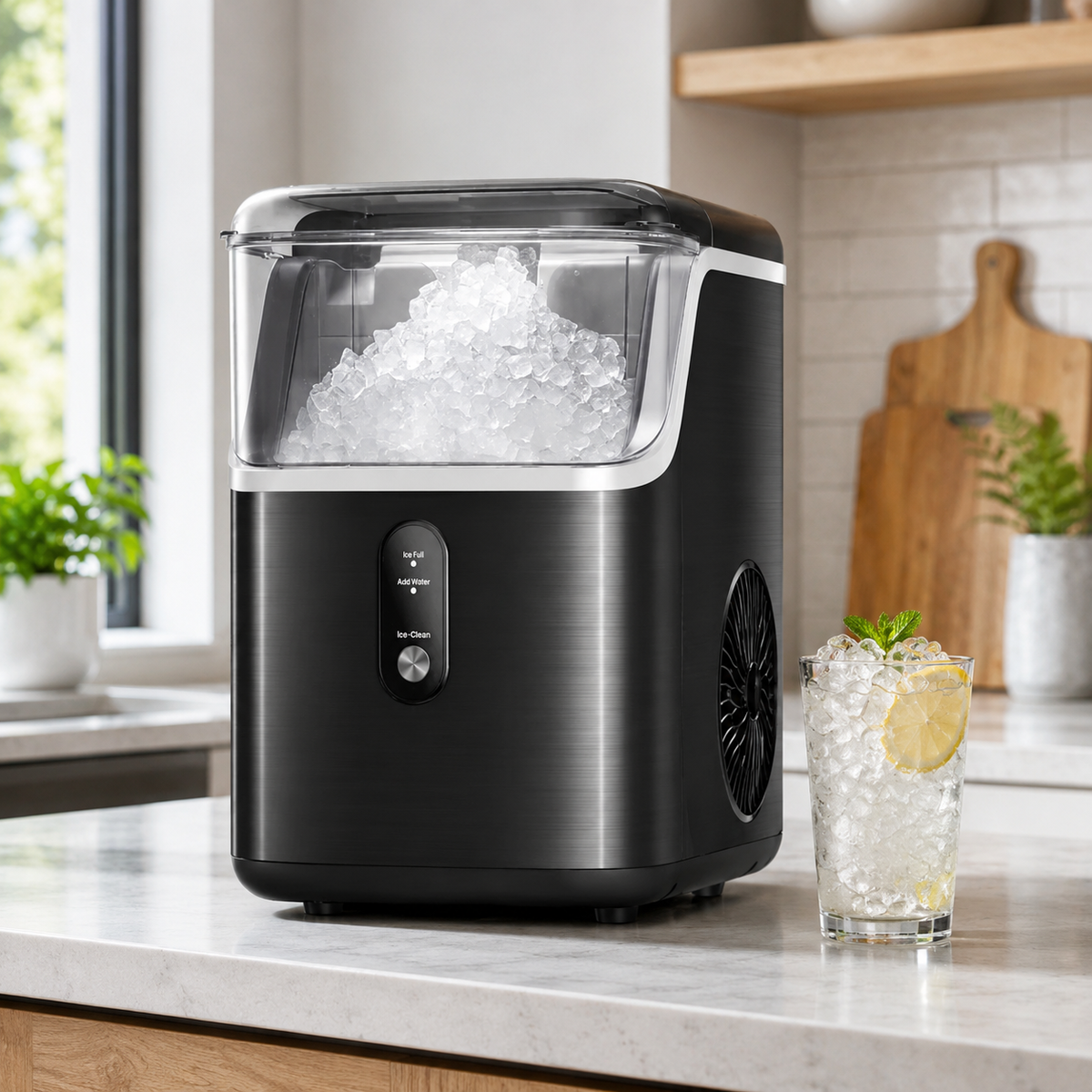 Máquina de Hielo Nugget de Sobremesa Premium y Compacta