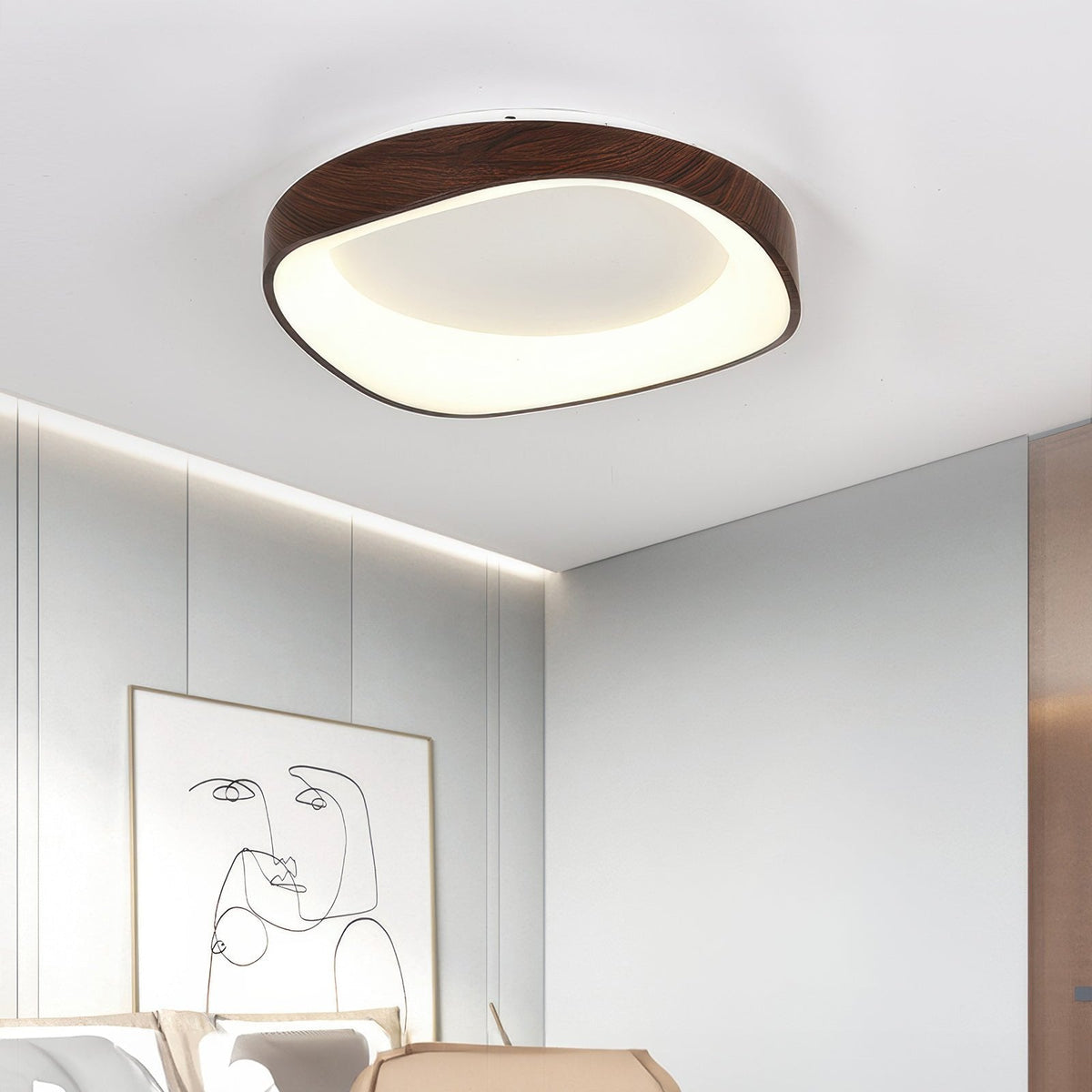 Plafón LED Nórdico Efecto Veta de Madera, 40 o 50 cm