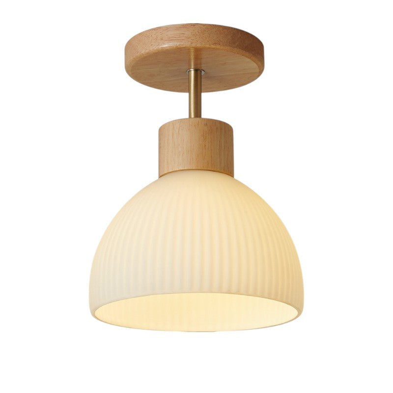 Ailse Lámpara de Techo LED de Madera Natural y Vidrio