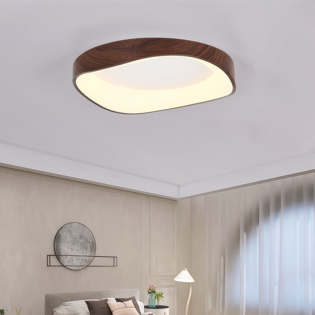 Plafón LED Nórdico Efecto Veta de Madera, 40 o 50 cm
