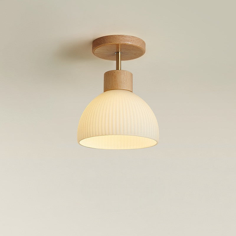 Ailse Lámpara de Techo LED de Madera Natural y Vidrio
