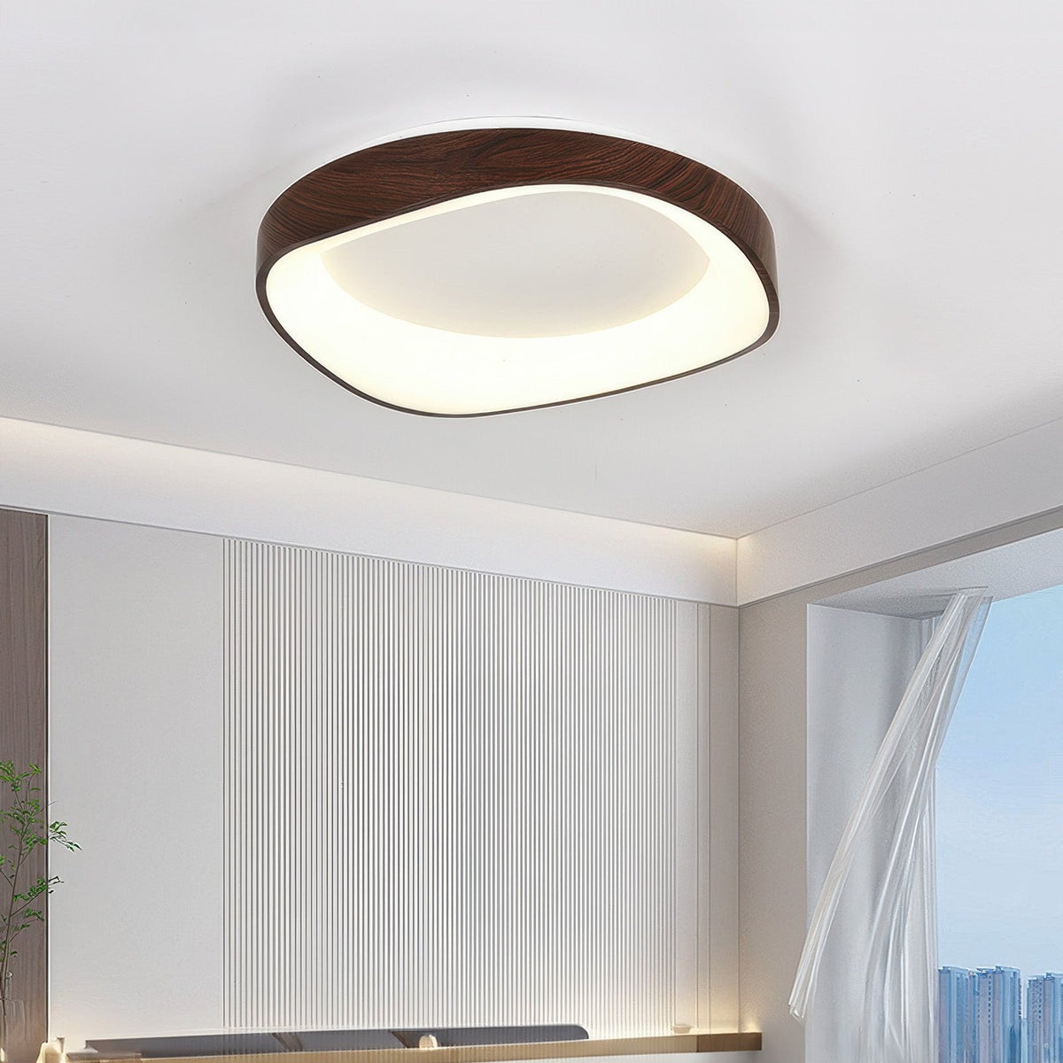 Plafón LED Nórdico Efecto Veta de Madera, 40 o 50 cm