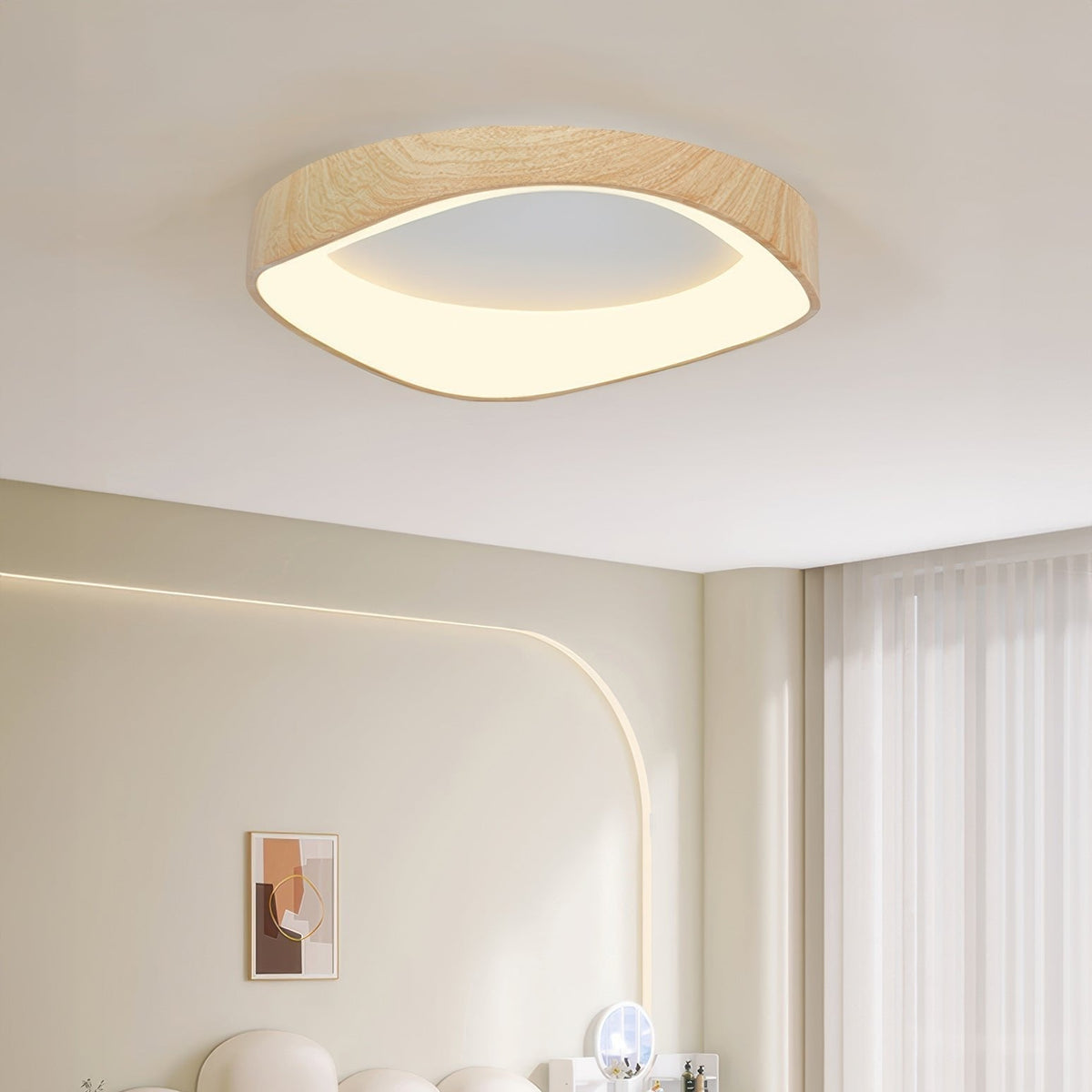 Plafón LED Nórdico Efecto Veta de Madera, 40 o 50 cm