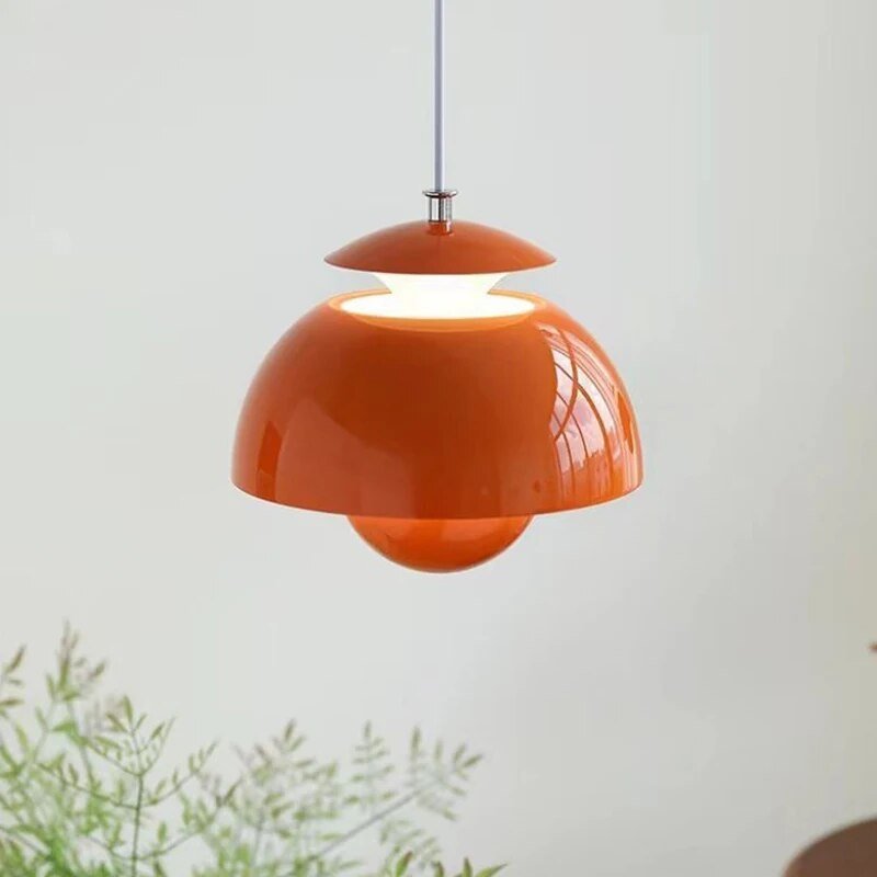 Lámpara Colgante LED Escandinava de Líneas Suaves, 4 Colores