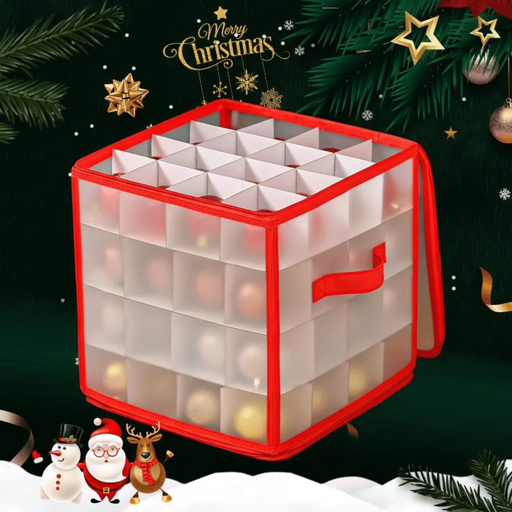 Caja Transparente para Guardar Adornos de Navidad Ordenados