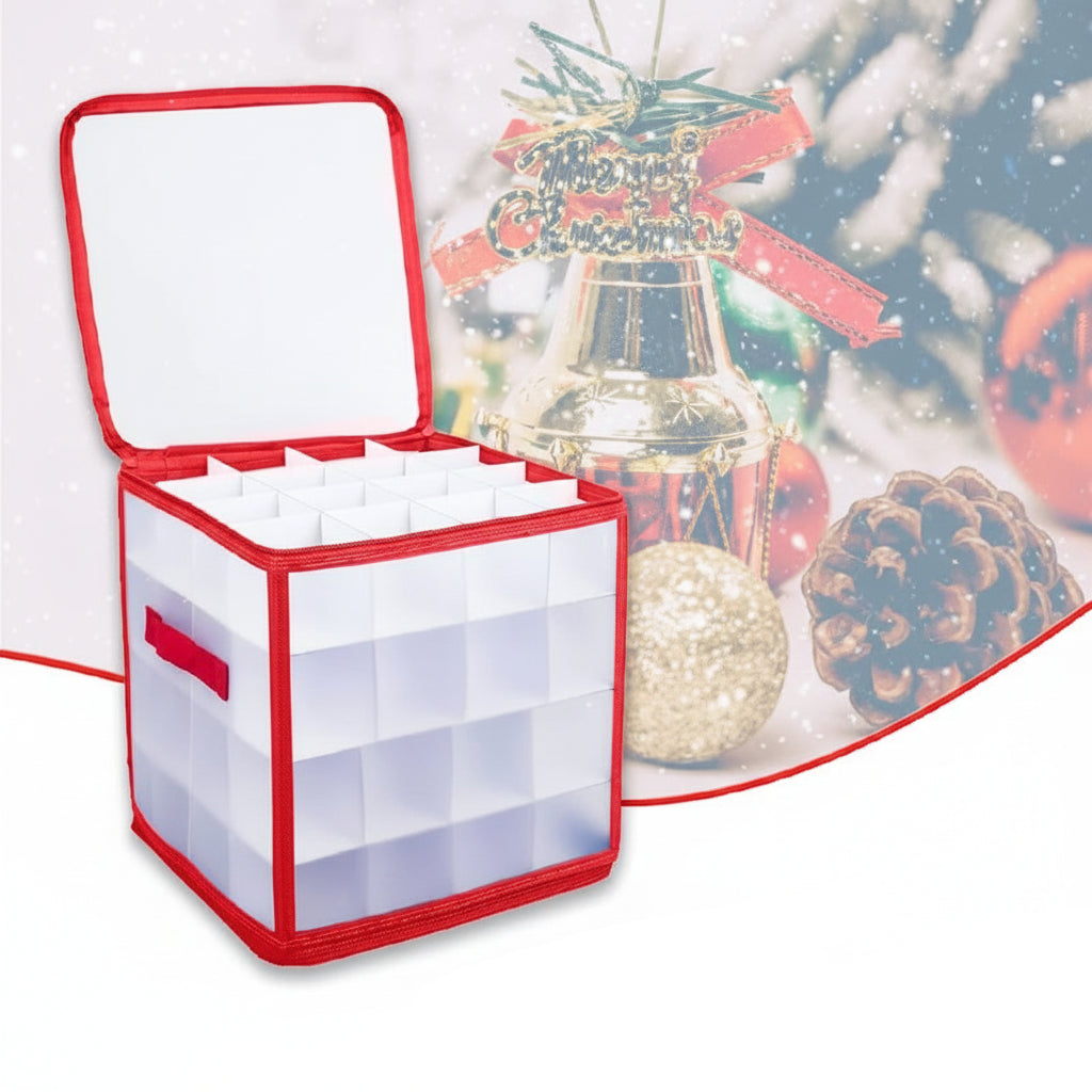 Caja Transparente para Guardar Adornos de Navidad Ordenados