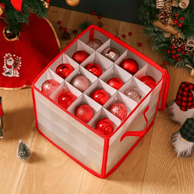 Caja Transparente para Guardar Adornos de Navidad Ordenados