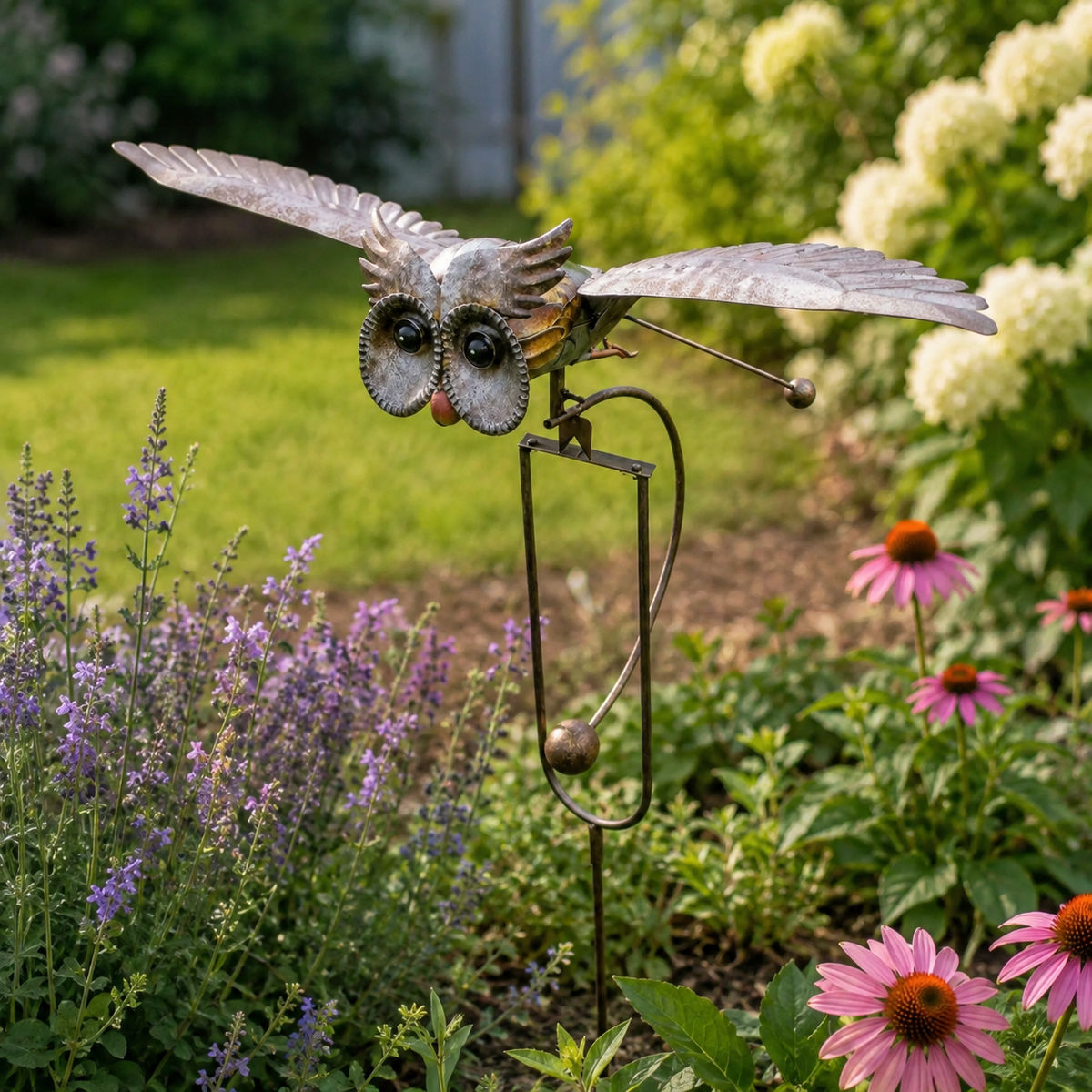 Pájaro de Jardín Decorativo con Alas que se Mueven al Viento