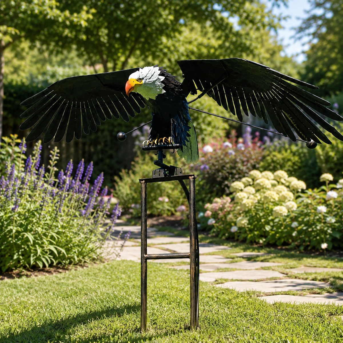 Pájaro de Jardín Decorativo con Alas que se Mueven al Viento