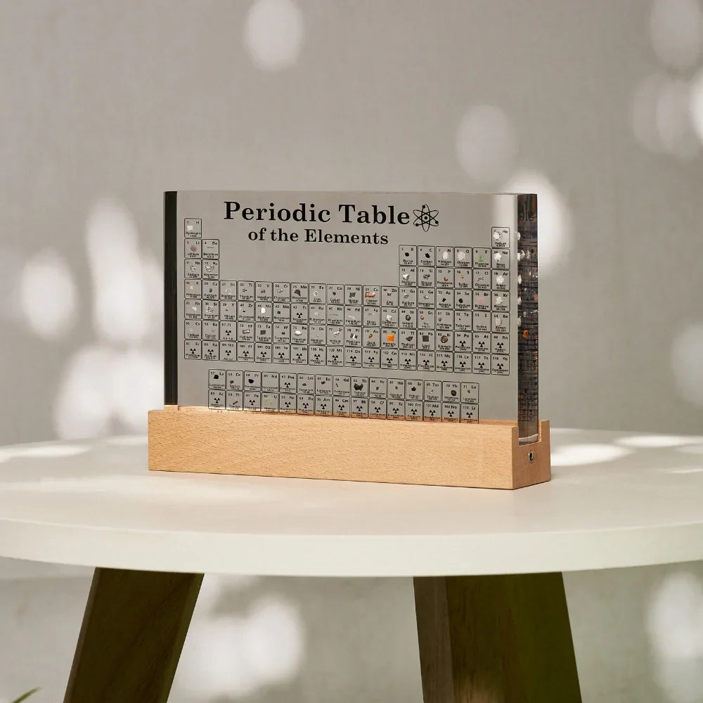 Tabla Periódica de Acrílico con Muestras de Elementos y LED
