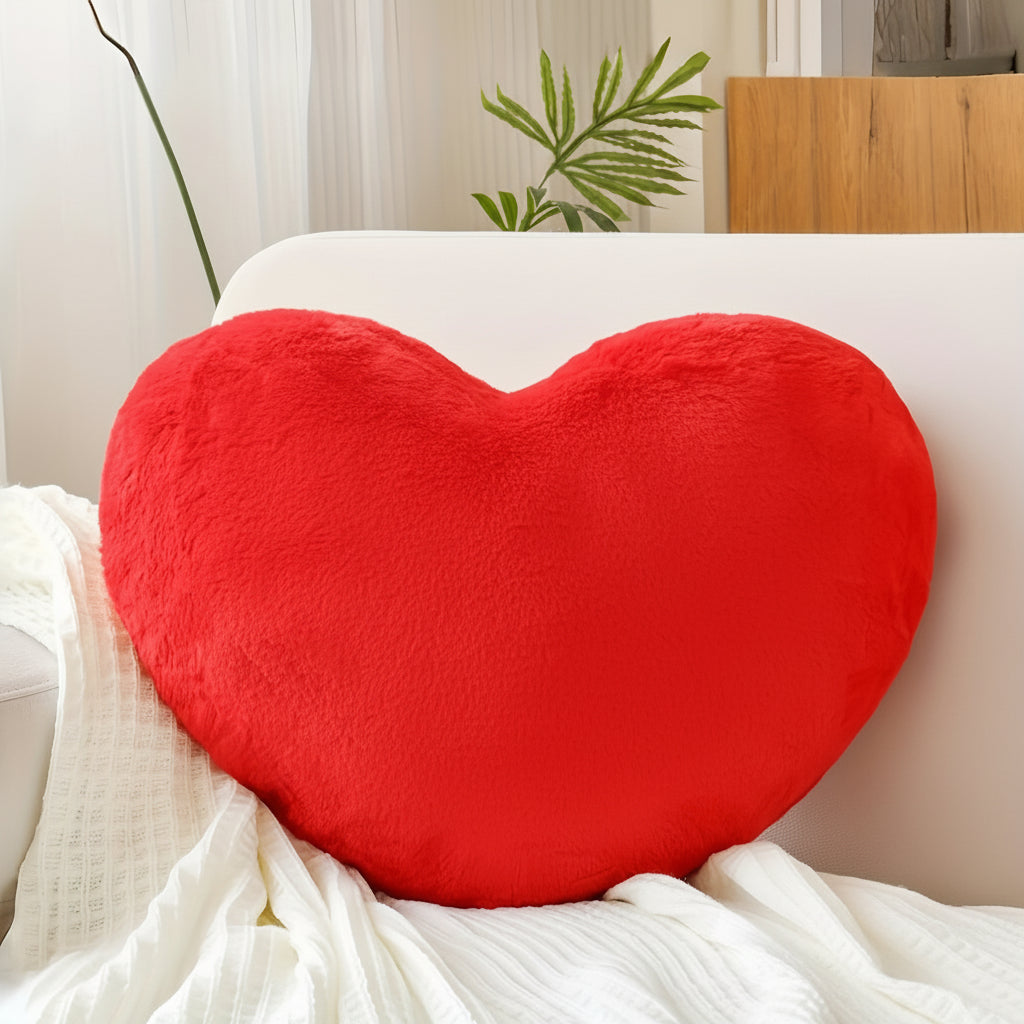 Cojín de Corazón de Felpa Suave Decorativo para Sofá y Cama