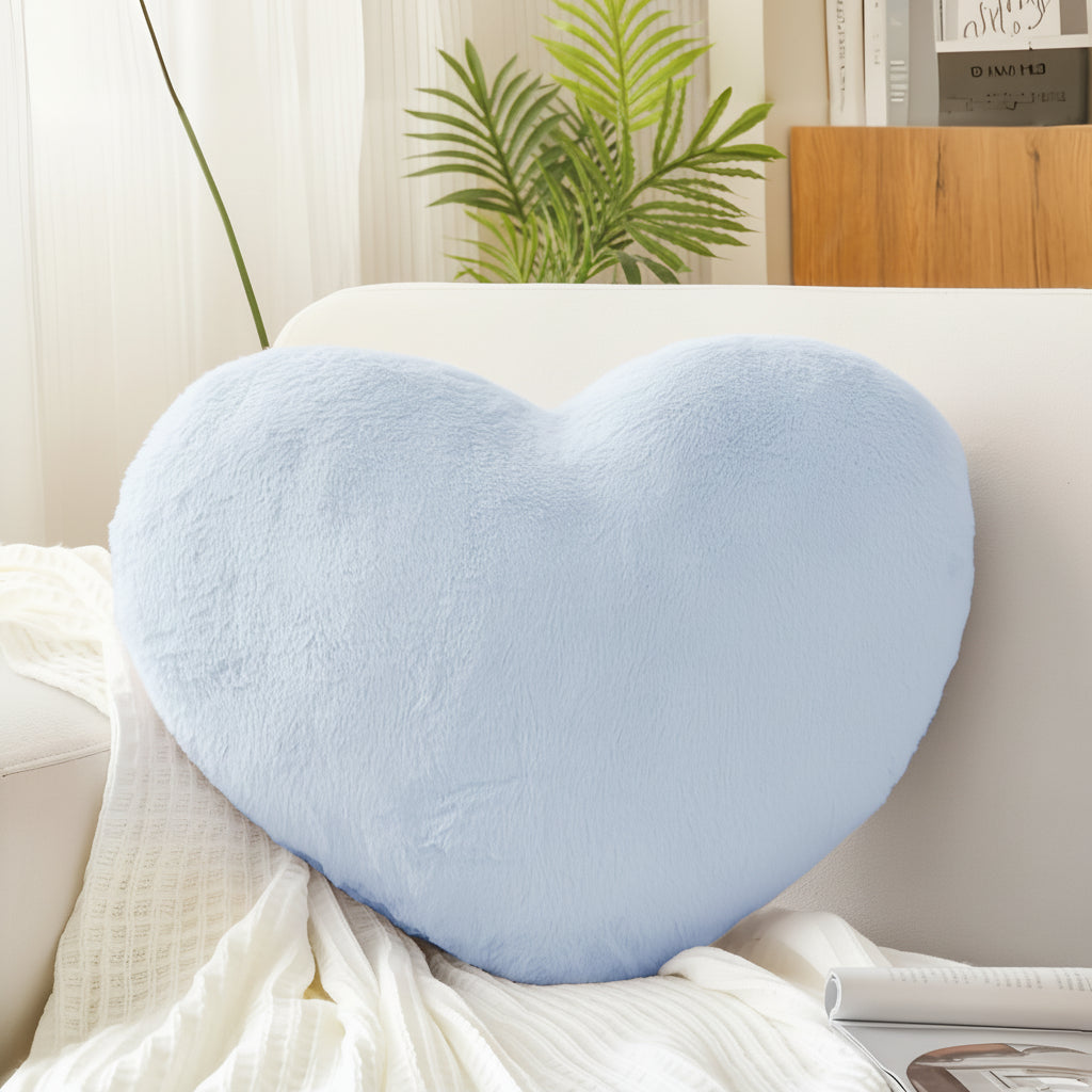 Cojín de Corazón de Felpa Suave Decorativo para Sofá y Cama