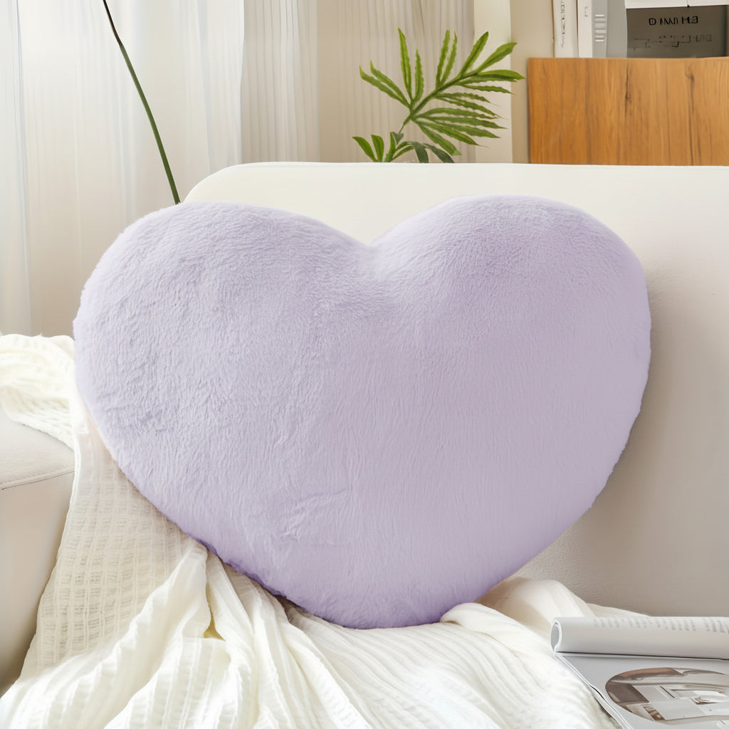 Cojín de Corazón de Felpa Suave Decorativo para Sofá y Cama