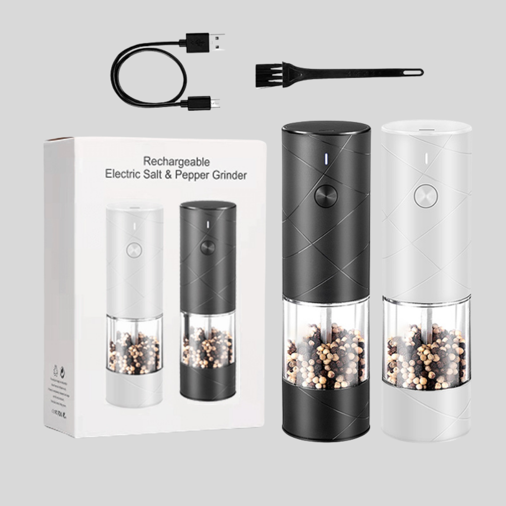 Molinillo Eléctrico de Sal y Pimienta Recargable con Luz LED
