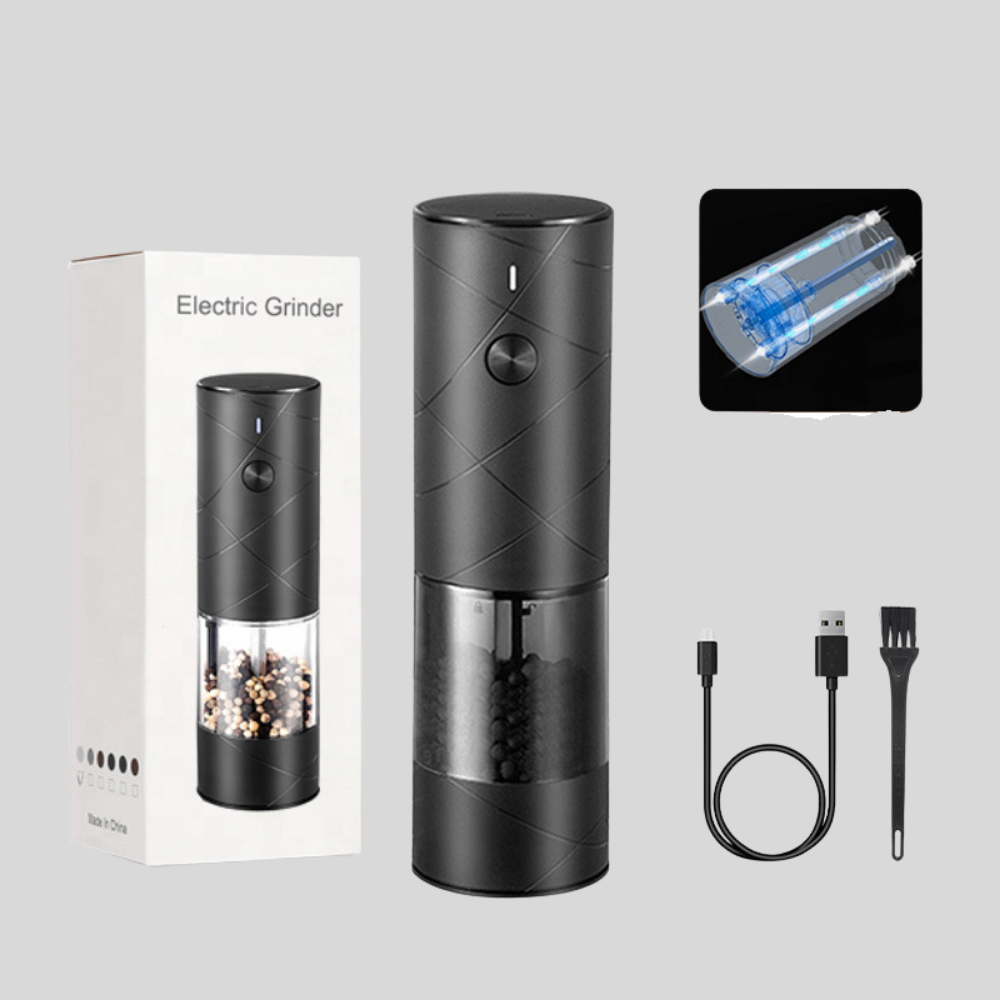 Molinillo Eléctrico de Sal y Pimienta Recargable con Luz LED