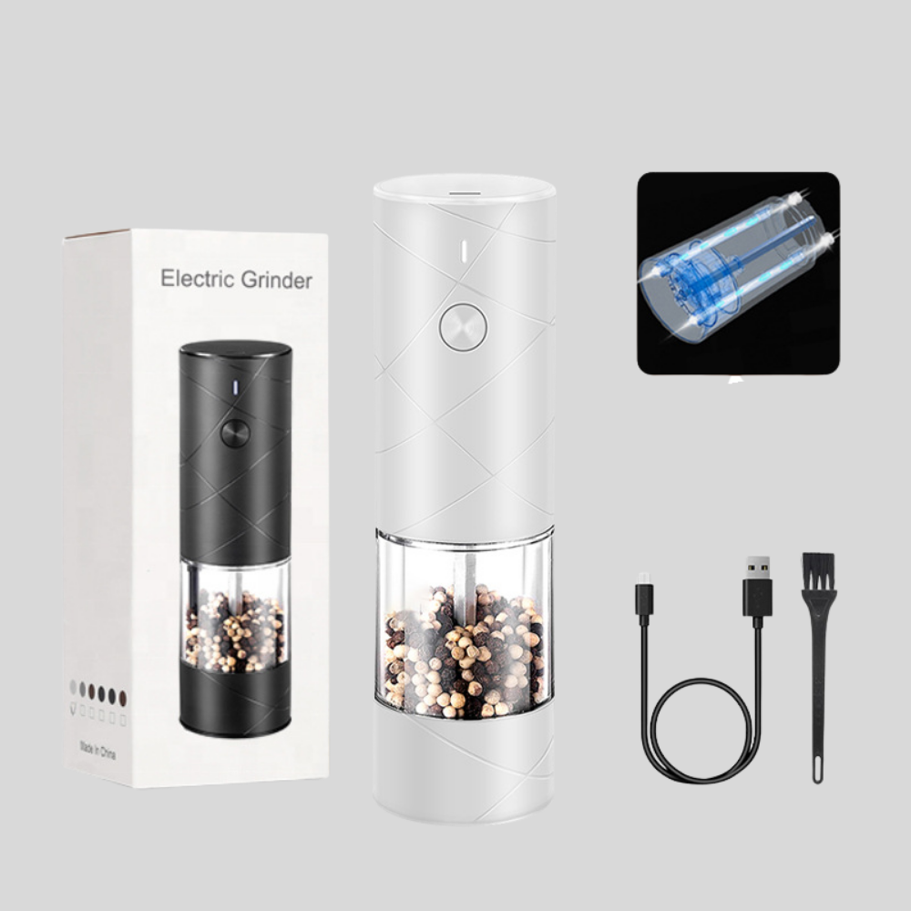 Molinillo Eléctrico de Sal y Pimienta Recargable con Luz LED